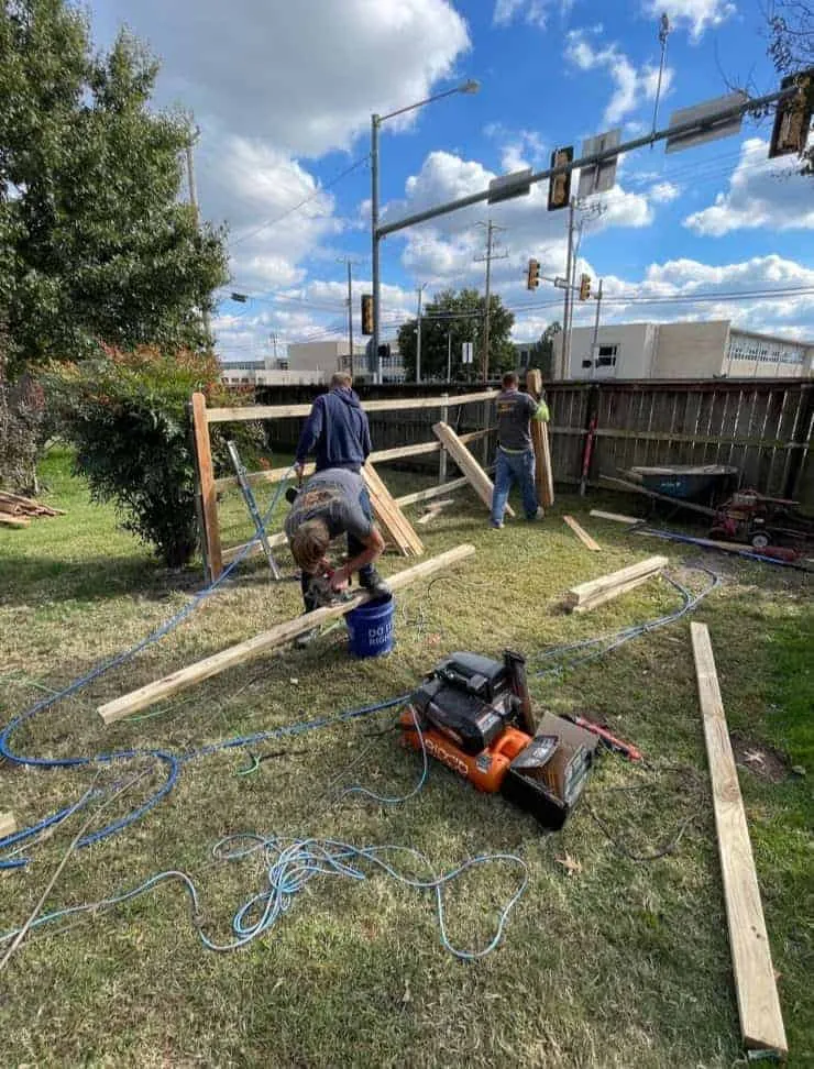Fence Company of Tulsa crew on a job site, residential fencing Tulsa, OK